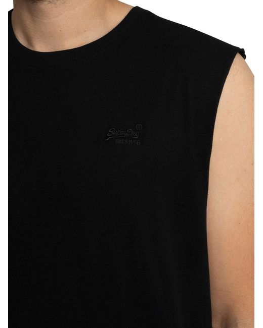 Superdry Black Essential Logo Tank Top for men