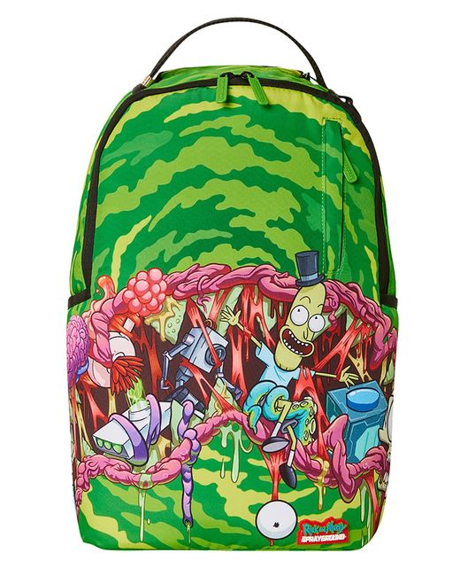 Sprayground Green Rick & Morty Split Guts Backpack for men