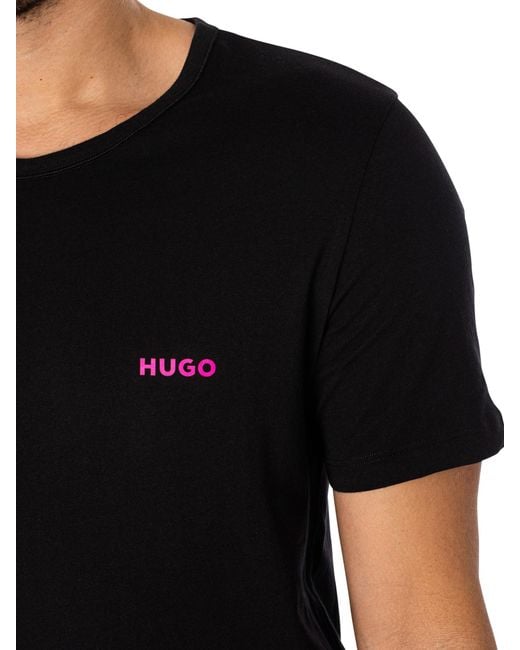 HUGO Black 3 Pack Lounge Crew T-shirts for men