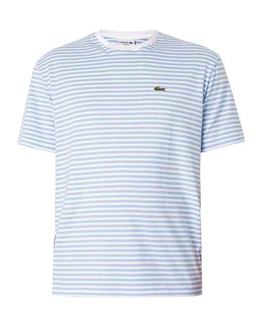 Lacoste Blue Classic Fit Logo Striped T-shirt for men