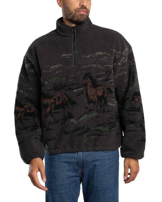Levi's Black Idyllwild Sherpa Popover Fleece for men