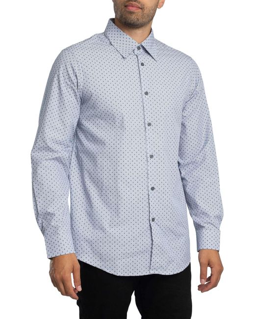ARMANI EXCHANGE Blue Regular Logo Pattern Shirt for men