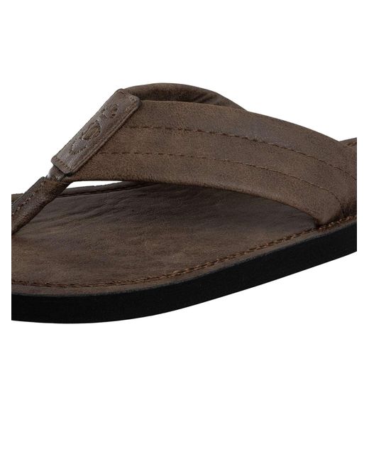 Superdry Brown Vintage Flip Flops for men