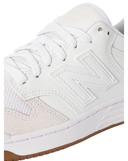 New Balance White 480 Leather Trainers for men