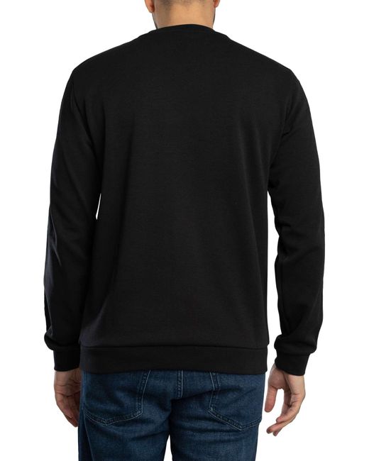 EA7 Black Brand Rib Sweatshirt for men
