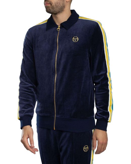 Sergio Tacchini Blue Monte Velour Track Jacket for men