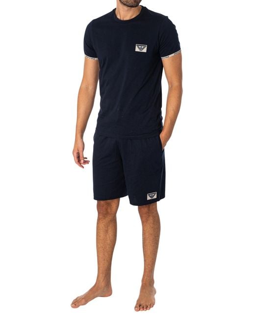 Emporio Armani Blue Lounge Bermuda Shorts for men