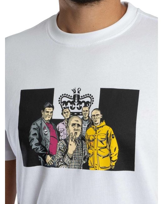 Weekend Offender White T.i.e Graphic T-shirt for men