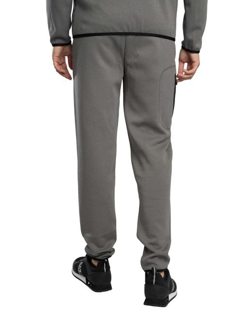 EA7 Gray Side Zip Logo Joggers for men