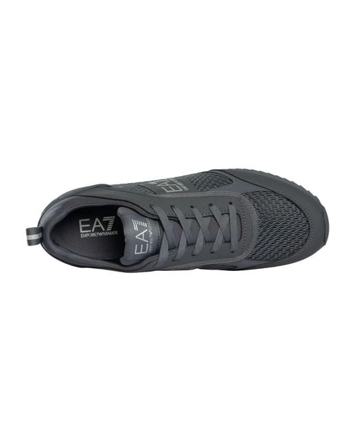 EA7 Blue Athletic Logo Mesh Trainers for men