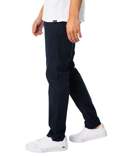 Superdry Blue Slim Tapered Stretch Chino Trousers for men