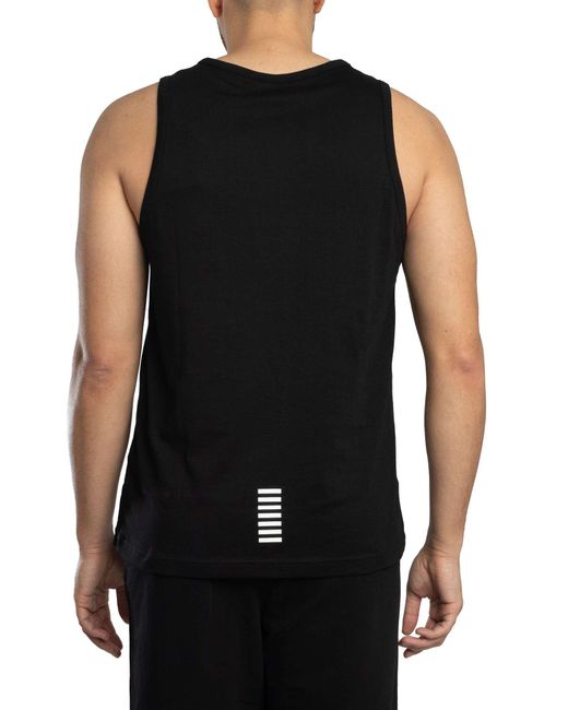 EA7 Black Logo Slim Vest for men
