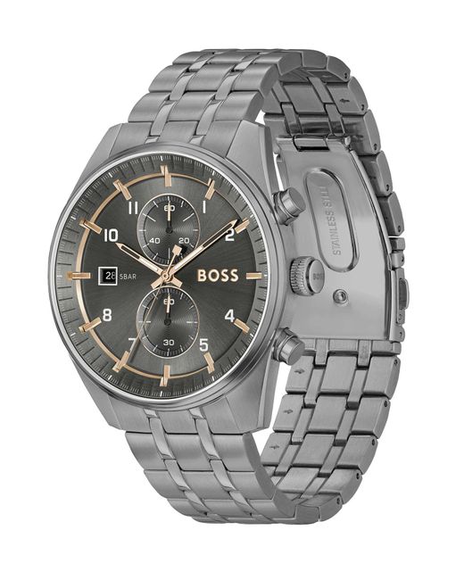 Boss Gray Skytraveller Watch for men