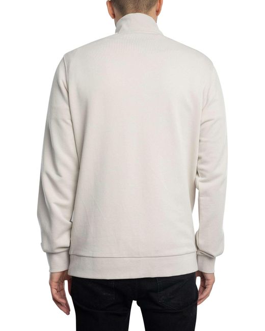 Lyle & Scott White Loopback Quarter Zip Sweatshirt for men