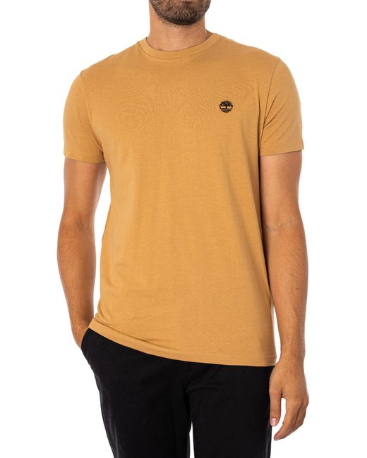Timberland Black Slim Fit Embroidered Logo T-shirt for men