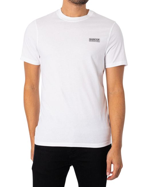 Barbour White Small Logo Slim T-shirt for men