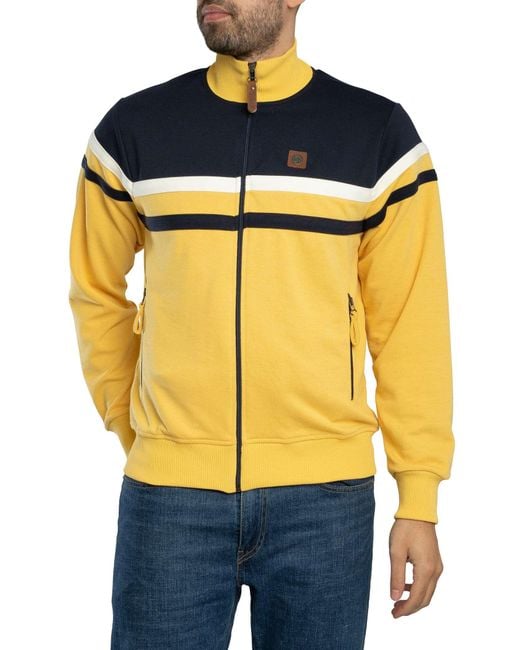 Trojan Blue Panel Stripe Track Jacket for men