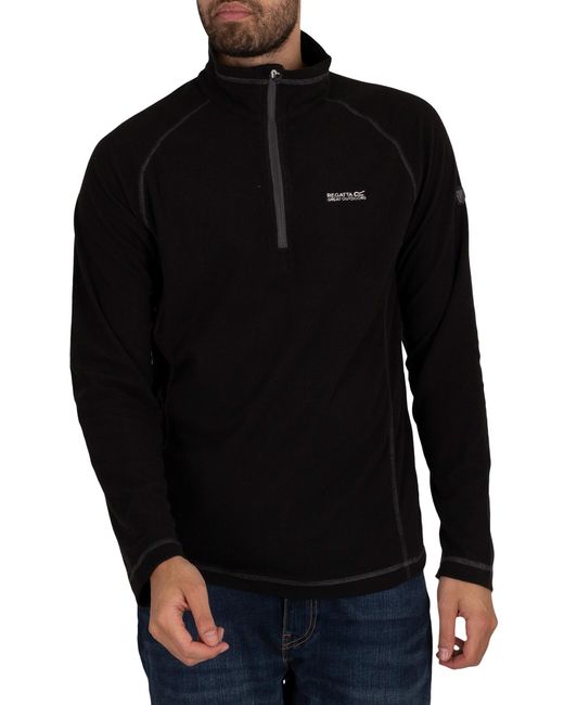 Regatta Black Montes Lightweight Half Zip Mini Stripe Sweatshirt for men