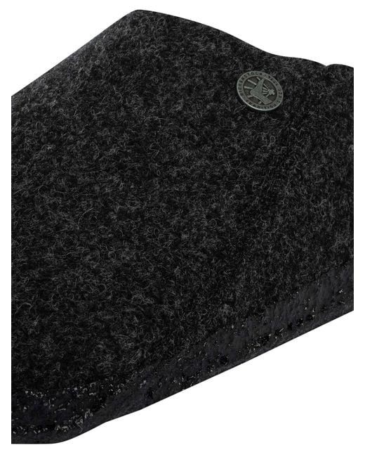 Birkenstock Black Zermatt Rivet Wool Felt Slippers for men