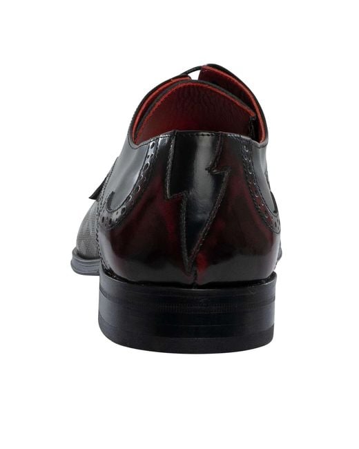 Jeffery West Brown Derby Leather Shoes for men
