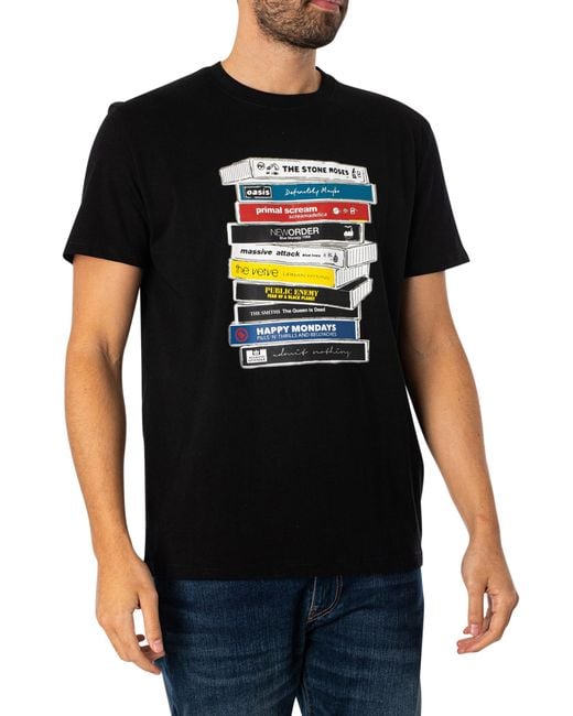 Weekend Offender Black Cassettes Graphic T-shirt for men
