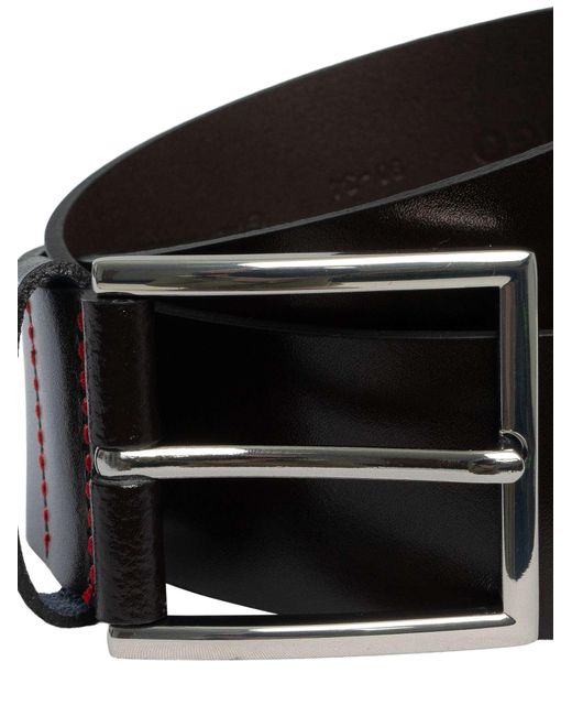 HUGO Black Giaspo Leather Belt for men