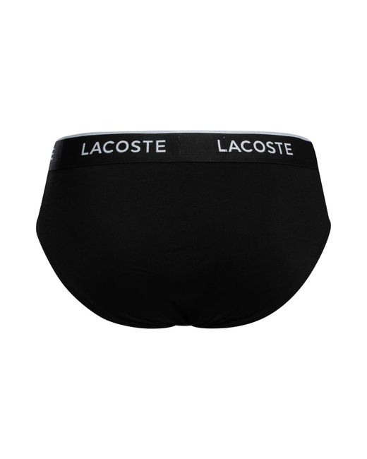 Lacoste Black 3 Pack Cotton Stretch Briefs for men