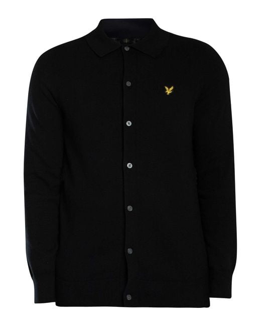 Lyle & Scott Black Cotton Knitted Shirt for men