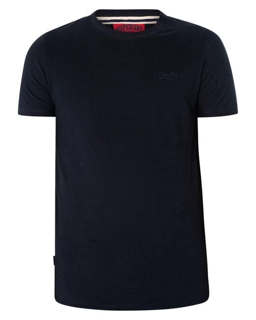 Superdry Black Vintage Logo Embroidered T-shirt for men
