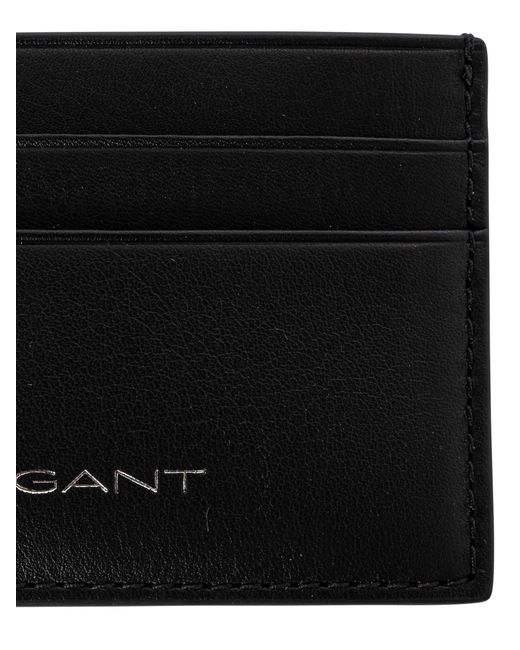 Gant Black Leather Card Holder for men