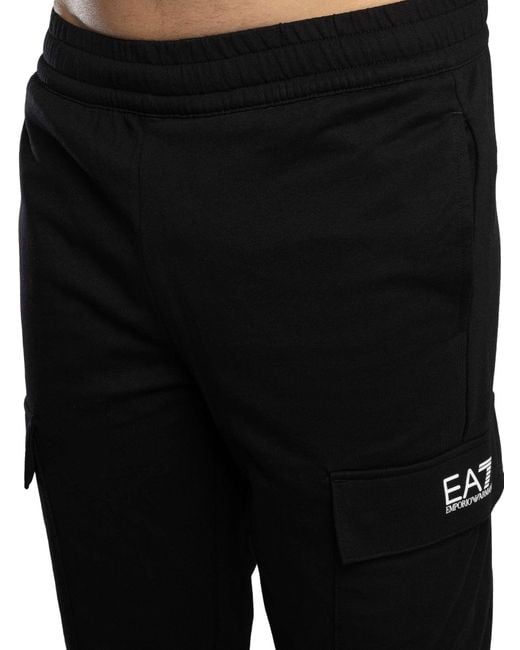EA7 Black Logo Regular Joggers for men
