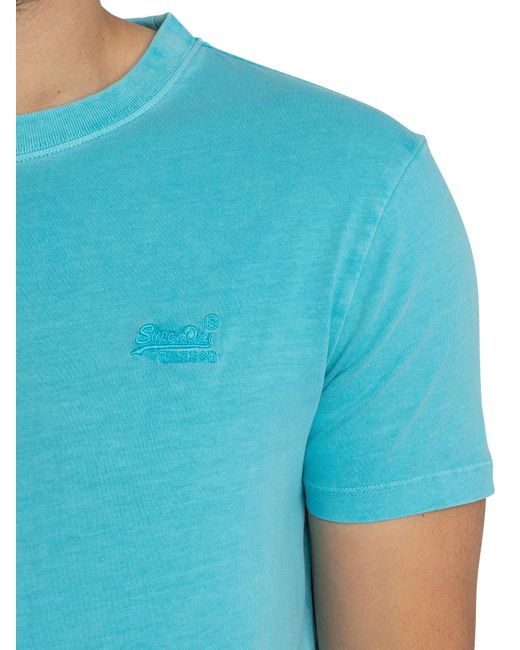 Superdry Blue Essential Logo Emb Neon T-shirt for men