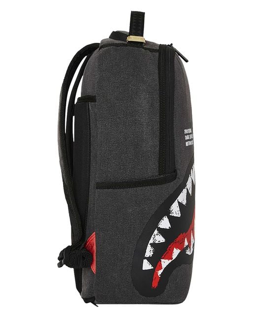 Sprayground Black 20l Shark Central Painted Backpack for men