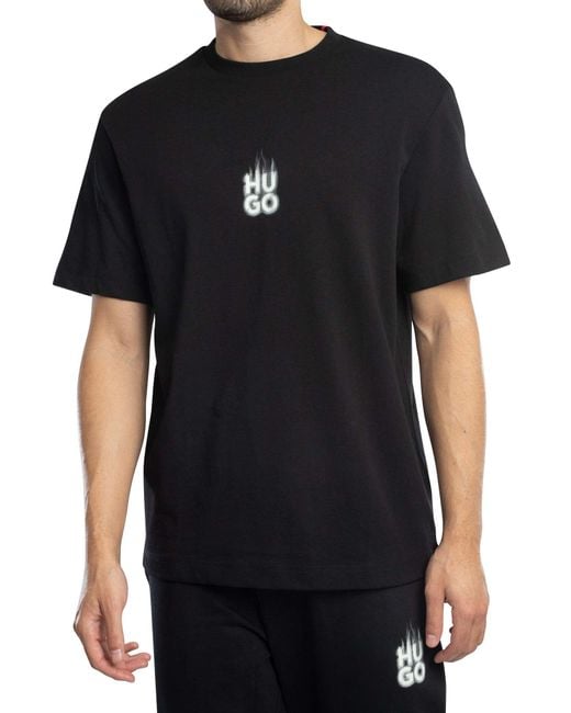 HUGO Black Dalsar Back Fade Logo T-shirt for men