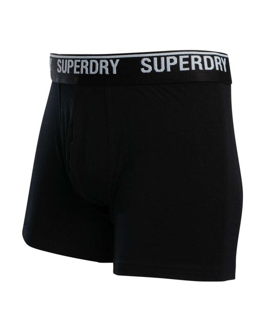 Superdry Black 3 Pack Organic Cotton Boxer Briefs for men