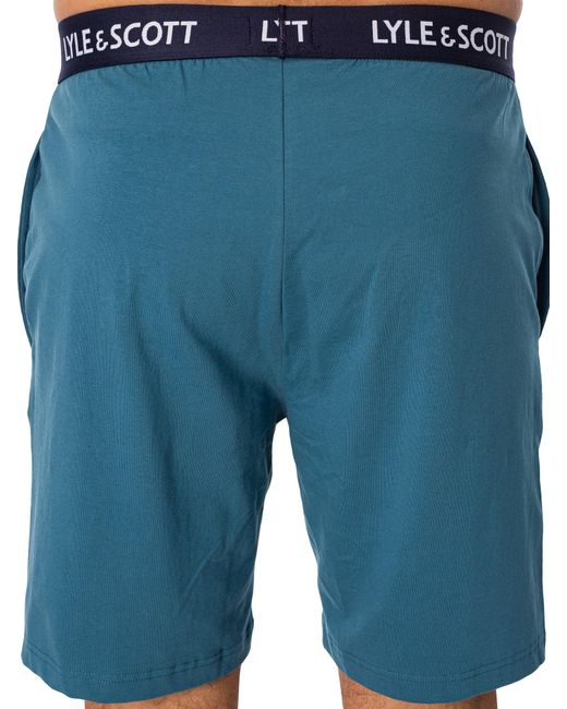 Lyle & Scott Blue Charlie Pyjama Shorts Set for men