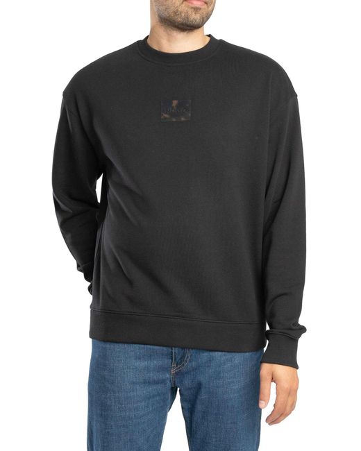 HUGO Black Daylo Box Logo Sweatshirt for men