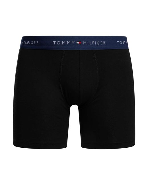 Tommy Hilfiger Black 3 Pack Signature Cotton Essentials Boxer Briefs for men