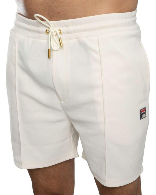 Fila White Eusebio Sweat Shorts for men