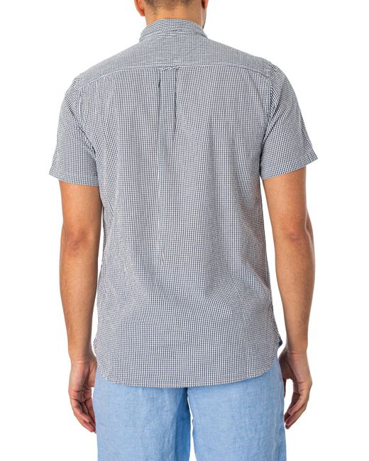 Superdry Gray Seersucker Short Sleeved Shirt for men