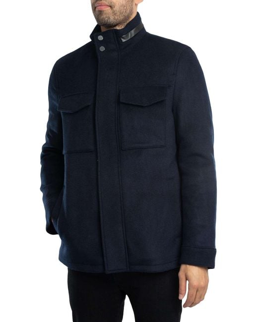 Ted Baker Blue Knowl Funnel Neck Field Jacket for men