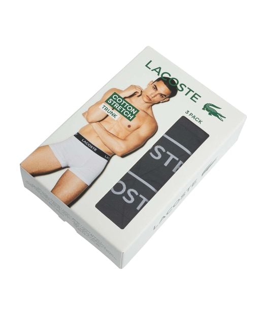 Lacoste Black 3 Pack Trunks for men