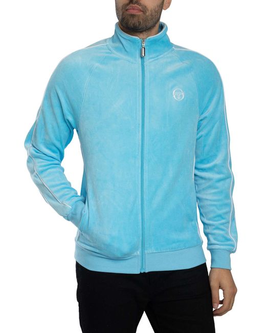 Sergio Tacchini Blue Tasso Velour Track Jacket for men