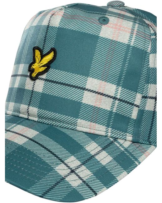 Lyle & Scott Blue Printed Tartan Cap for men