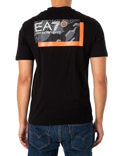 EA7 Black Back Graphic Jersey T-shirt for men