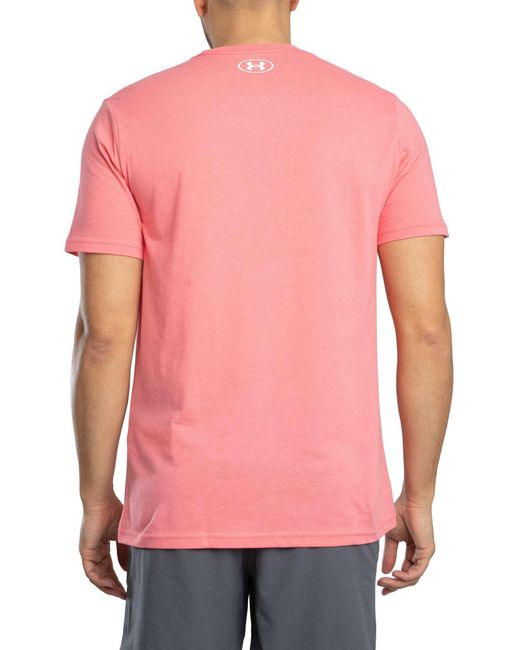 Under Armour Pink Loose Left Chest Logo T-shirt for men