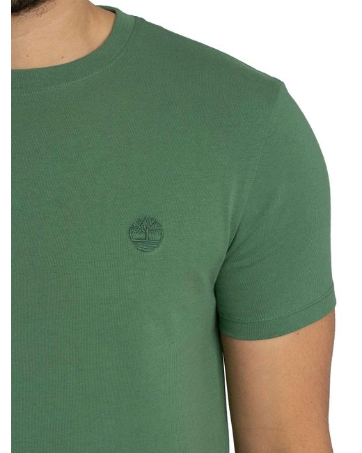 Timberland Green Slim Fit Embroidered Logo T-shirt for men
