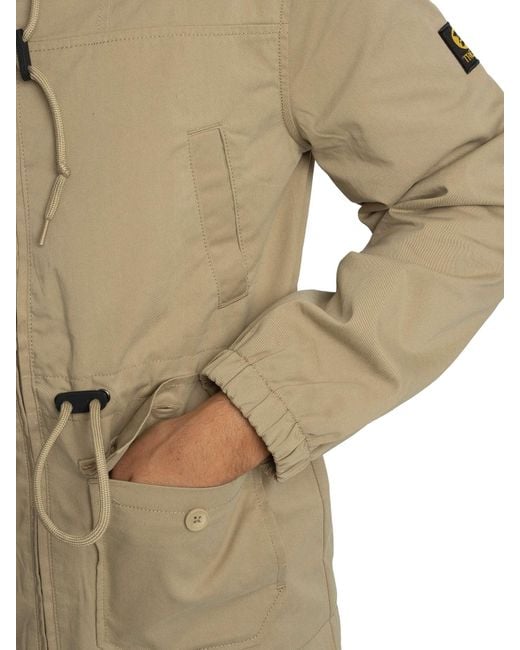 Trojan Natural Twill Badged Parka Jacket for men
