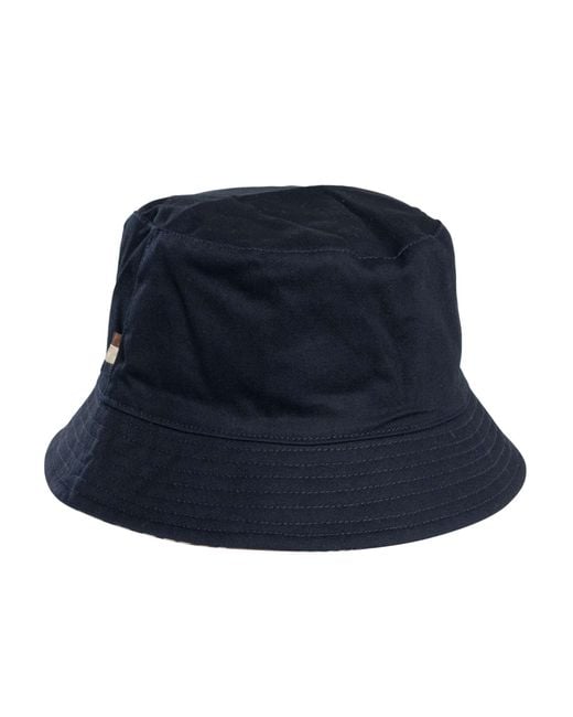 Aquascutum Blue Reversible Cotton Bucket Hat for men