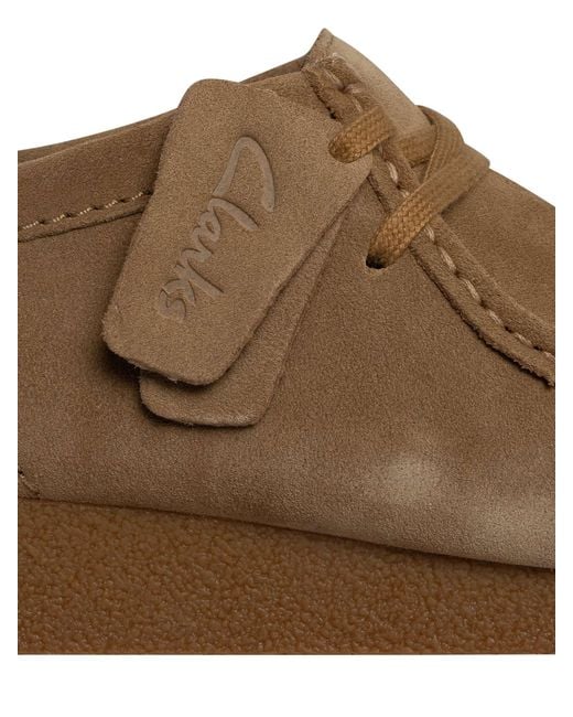 Clarks Brown Wallabee Evo Suede Shoes for men